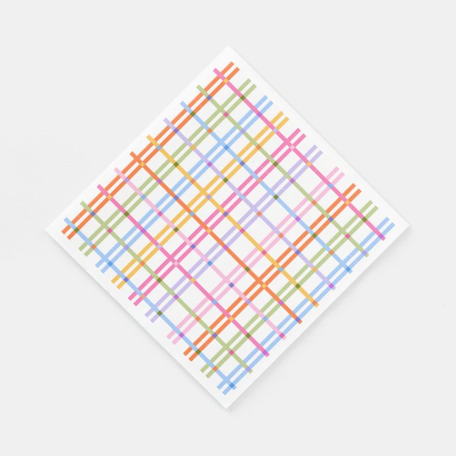 Modern Colorful Plaid Baby Shower Theme Napkins (Corner)