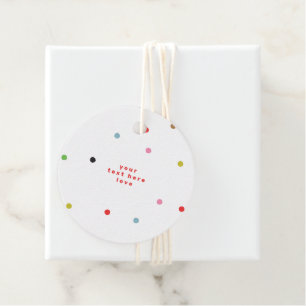 Modern colorful polka confetti christmas holiday favor tags