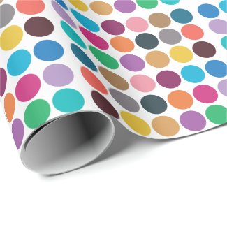 Modern Colorful Polka Dot Baby Shower Birthday Wrapping Paper