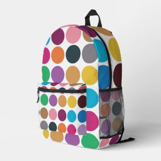 Modern Colorful Polka Dot Back To School Printed Backpack