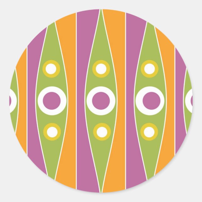 Modern Colorful Polka Dots Pattern Classic Round Sticker (Front)