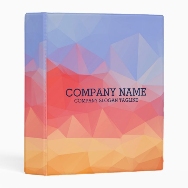 Modern Colorful Polygonal Geometric Design Mini Binder (Front/Spine)