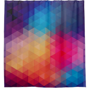 Modern Colorful Polygonal Seamless Pattern Shower Curtain