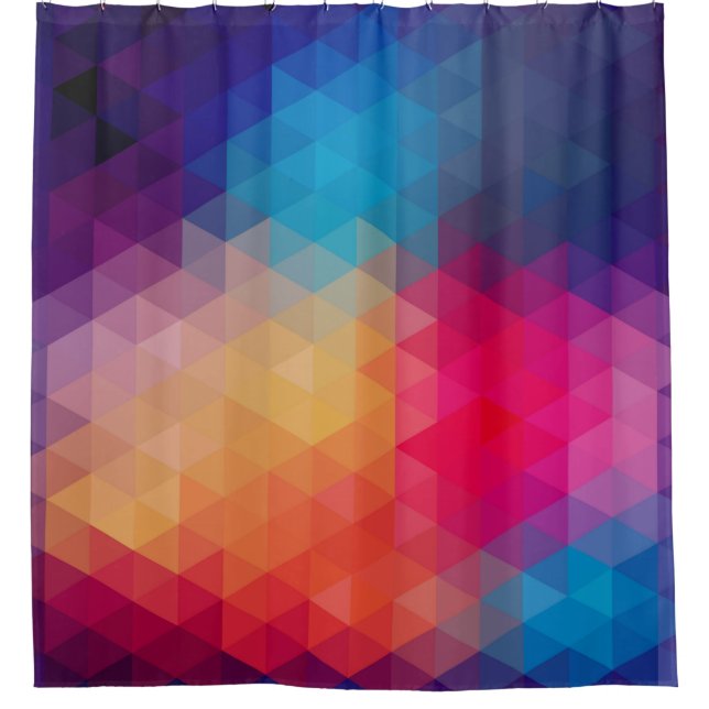 Modern Colorful Polygonal Seamless Pattern Shower Curtain (Front)