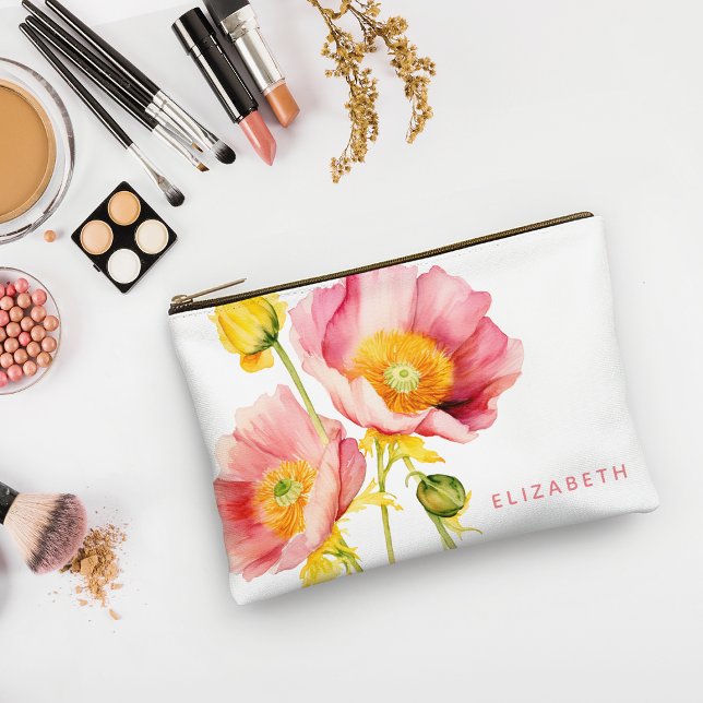 Modern Colorful Poppies Personalized  Accessory Pouch (Creator Uploaded)