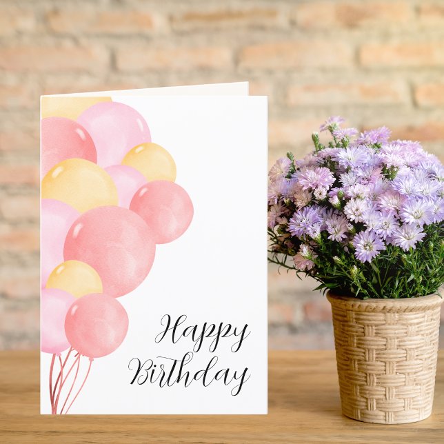 Modern Colorful Pretty balloons Birthday card  (Creator Uploaded)