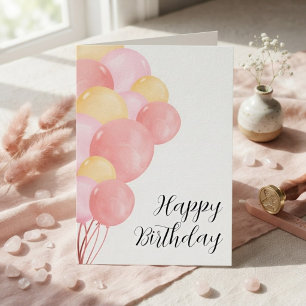 Modern Colorful Pretty balloons Birthday card