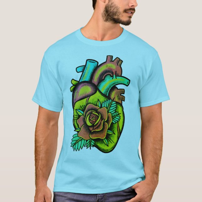 Modern colorful psychedelic rose  T-Shirt (Front)