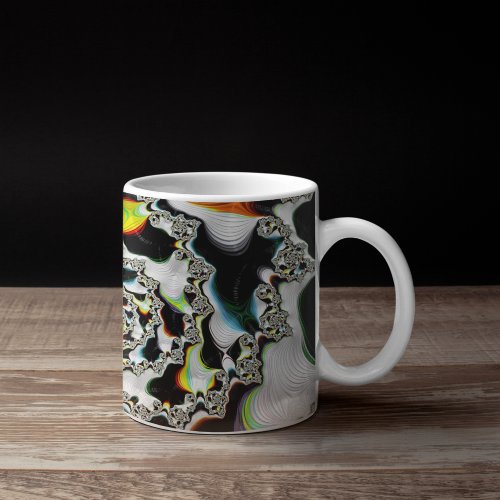 Modern Colorful Psychedelic Spiral Fractal Giant Coffee Mug