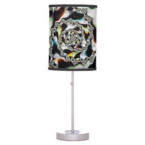 Modern Colorful Psychedelic Spiral Fractal Table Lamp