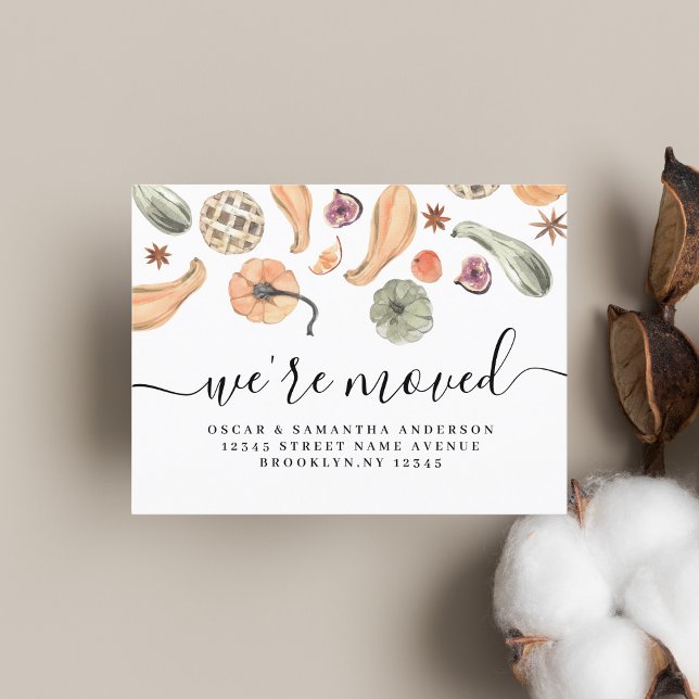 Modern Colorful Pumpkin Autumn  Announcement Postcard (Creator Uploaded)