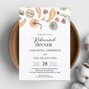Modern Colorful Pumpkin Autumn  Invitation
