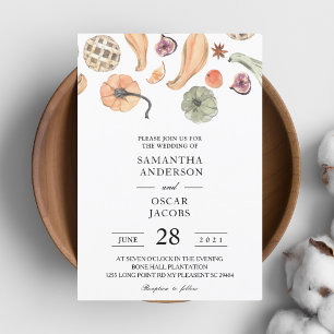 Modern Colorful Pumpkin Autumn Invitation