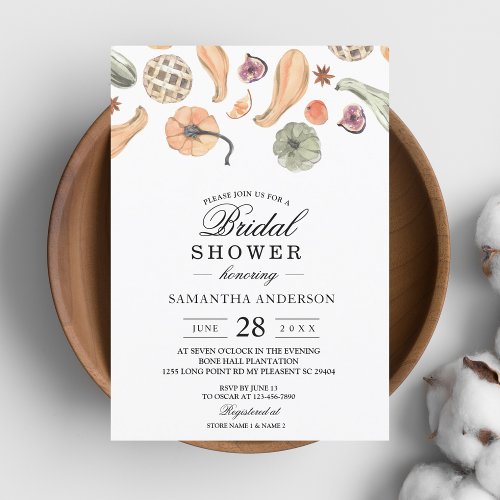 Modern Colorful Pumpkin Autumn  Invitation