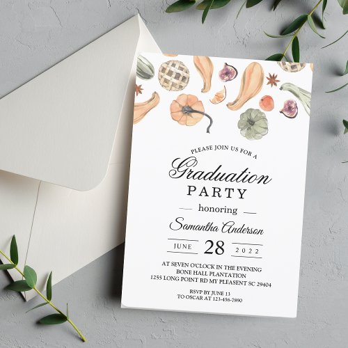 Modern Colorful Pumpkin Autumn  Invitation