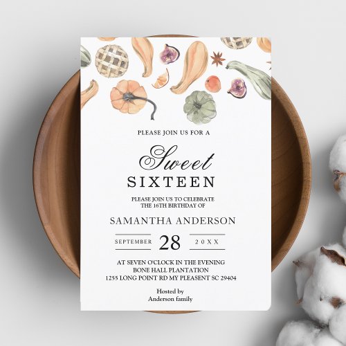 Modern Colorful Pumpkin Autumn  Invitation