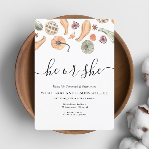 Modern Colorful Pumpkin Autumn  Invitation