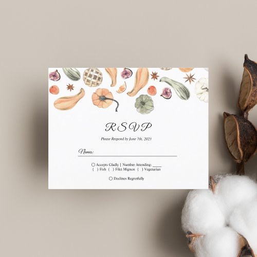 Modern Colorful Pumpkin Autumn  Invitation Postcard