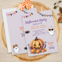 Modern Colorful Pumpkin Candy Kids Halloween Party