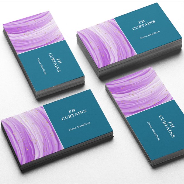Modern Colorful Purple Teal Green Business Card (Creator Uploaded)