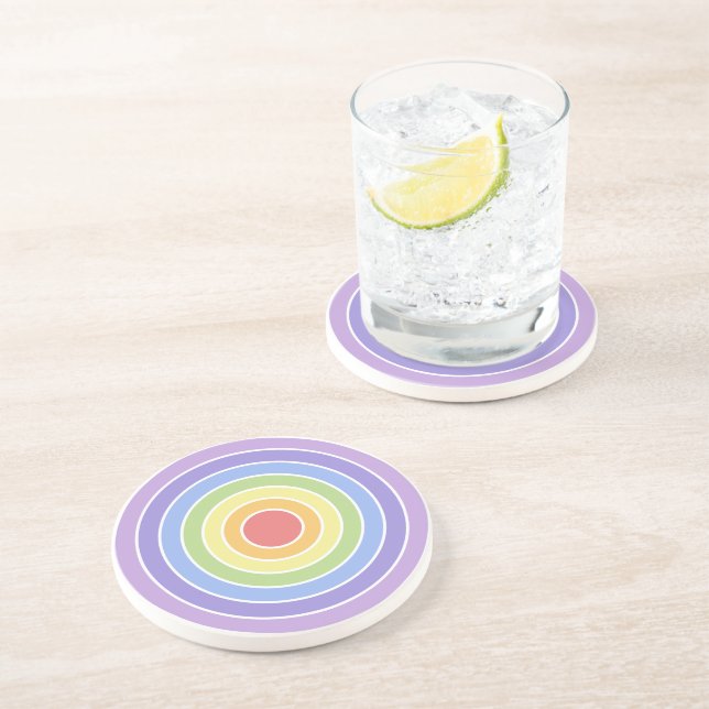 Modern Colorful Rainbow Colors Pattern Coaster (Side)