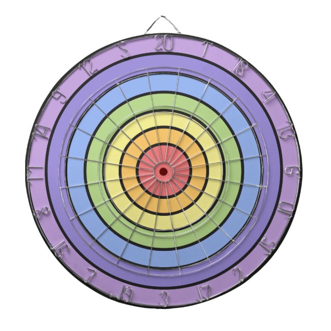 Modern Colorful Rainbow Colors Pattern Dart Board (Front)