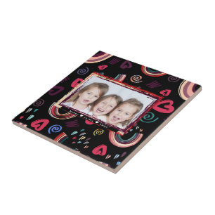 Modern Colorful Rainbow Custom Photo Ceramic Tile