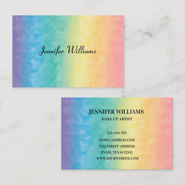 Modern Colorful Rainbow Elegant Business Business Card (Front/Back)