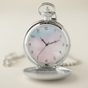 Modern Colorful rainbow Gradient galaxy Ocean girl Pocket Watch