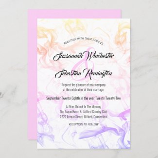 Modern Colorful Rainbow Mist Wedding Template