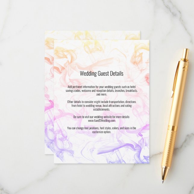 Modern Colorful Rainbow Mist Wedding Template (Front/Back In Situ)