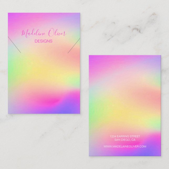 Modern Colorful Rainbow Necklace Display     Business Card (Front/Back)