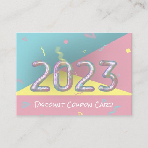 Modern Colorful Rainbow Pastel New Year 2023 Discount Card