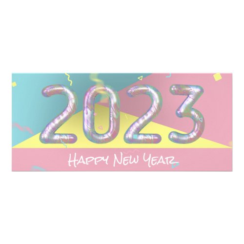 Modern Colorful Rainbow Pastel New Year 2023 Gift Rack Card
