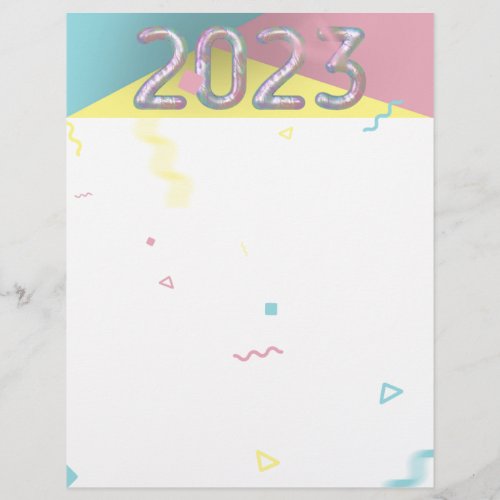 Modern Colorful Rainbow Pastel New Year 2023 Letterhead