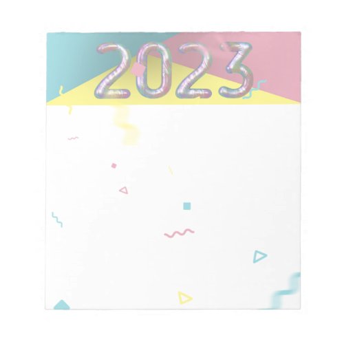 Modern Colorful Rainbow Pastel New Year 2023 Notepad