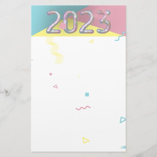 Modern Colorful Rainbow Pastel New Year 2023 Stationery