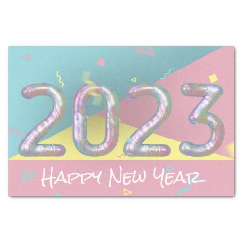 Modern Colorful Rainbow Pastel New Year 2023 Tissue Paper