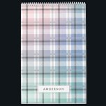 Modern colorful rainbow plaid photo calendar<br><div class="desc">Modern colorful rainbow plaid photo calendar. A bright fun gift or for yourself. Ideal for a childs room.</div>