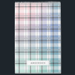 Modern colorful rainbow plaid photo calendar<br><div class="desc">Modern colorful rainbow plaid photo calendar. A bright fun gift or for yourself. Ideal for a childs room.</div>