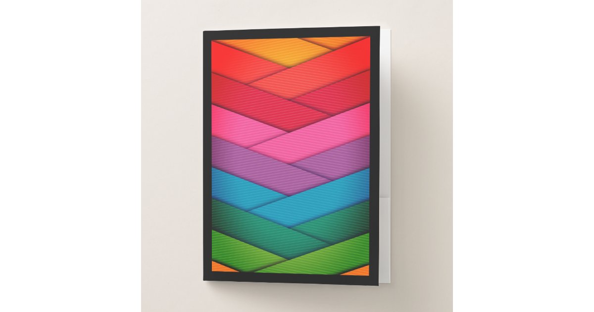Modern Colorful Rainbow Pocket Folder | Zazzle