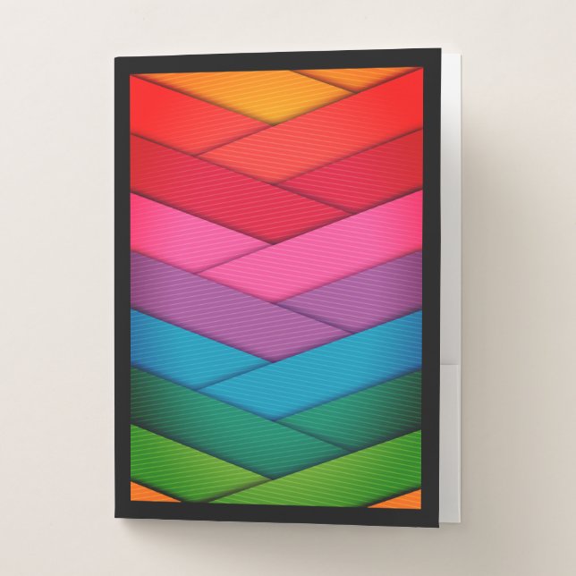 Modern Colorful Rainbow Pocket Folder (Front)