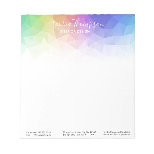 Modern Colorful Rainbow Polygonal - Notepad (Front)