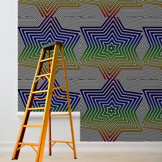  Modern Colorful Rainbow Stars Pattern Peel Stick