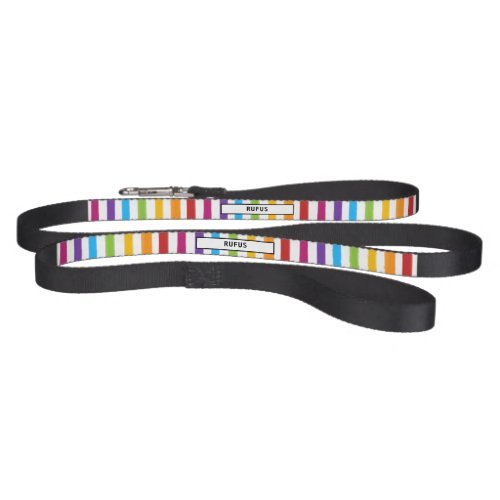 Modern Colorful Rainbow Stripes Personalized Pet Leash