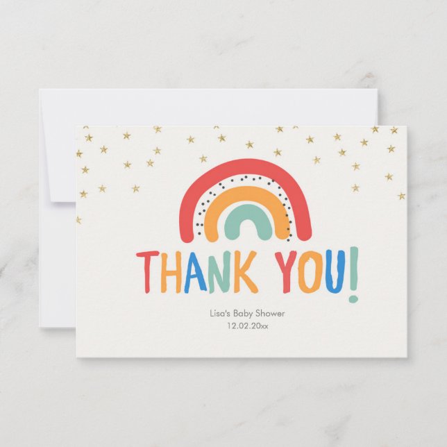 Modern Colorful Rainbow Thank You card (Front)