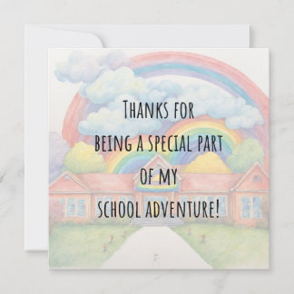 Modern Colorful Rainbow Thank You Teacher Card