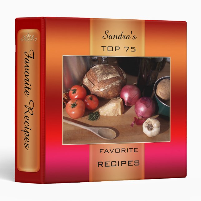 Modern Colorful Recipe Binder (Front/Spine)