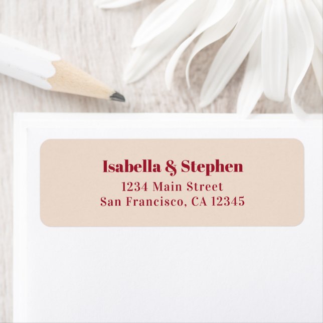 Modern Colorful Red & Cream Return Address Label (Insitu)