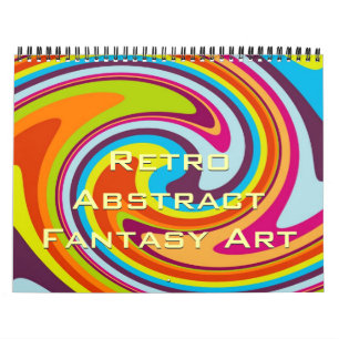 Modern Colorful Retro Abstract Fantasy Art 2027 Calendar